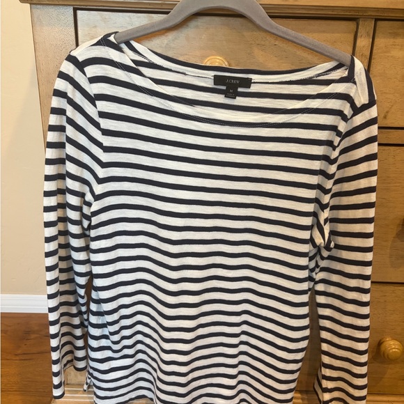 J. Crew Tops - J. Crew Navy & White Striped Boatneck Top